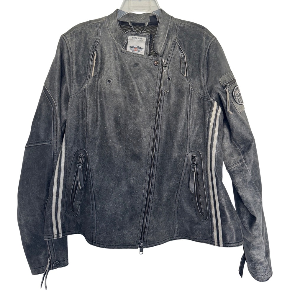 Harley Davidson Genuine Motorclothes Embrace Goatskin Leather Biker Jacket Large - Picture 2 of 14